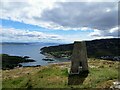 Glenakill trig pillar on Cnoc a' Bhuic 170m above Tarbert in PA29 6YN
