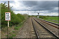Northampton bound railway from the footpath crossing in NN5 7NQ