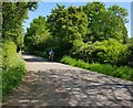 Cyclist on Mile Post Lane, Shurnock, Worcestershire in B96 6JR