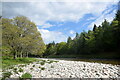 Shingle beach by the River Dee, Aboyne in AB34 5JB