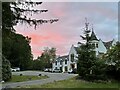 Kincraig Castle Hotel at sunset in IV18 0LF