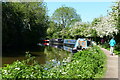 Narrowboats moored along the Worcester and Birmingham Canal in B48 7SE