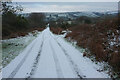 Snowy lane to Venton in TQ13 7TF
