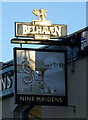 Sign for the Nine Maidens, Dundee in DD3 9PQ