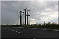 Complex of electricity poles on College Road, Southery in PE33 9SD