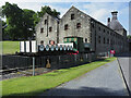 Buildings at Dewar's Distillery with tank engine in PH15 2EJ