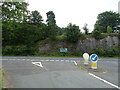 Minor road junction with the A590, Backbarrow in LA12 8PX