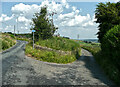 Road junction on Laund Road, Slaithwaite in HD7 5UP