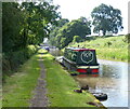 Narrowboat moored along the Shropshire Union Canal in CW6 9QB