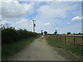 Farm track and footpath to Chevington Hill Farm in IP29 5RE
