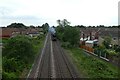 Railway lines from footbridge in YO32 5AU