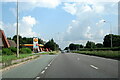 A38 northbound passing Shell garage at Fradley South in WS13 8SG