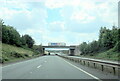 A38 southbound passing A5 junction overbridge in WS14 0PL