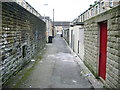 Back street, Brierfield in BB9 5PW
