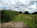 Farm track (bridleway) off Worcester Road in WR8 9EJ