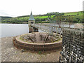 Pontsticill Reservoir valve tower and spillway in CF48 2UG