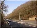 The A629 approaching Salterhebble, Halifax in HX3 9ED