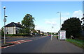Bus stop and shelter on Burnbank Road (A724) in Hamilton
