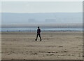 Walker on the beach at Brean Sands in TA8 2QS