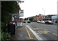 Bus stop and shelter on Clarkston Road (B767) in G44 3RT
