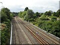 Railway line from Bristol Parkway and South Wales towards Bristol Temple Meads in BS7 9TG