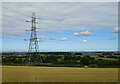 Stubble field and pylon, Kirknewton in EH27 8AU
