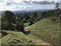 Steep track on Cotswold Edge in GL52 3NG