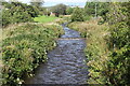 Afon Lliedi above road bridge, Heol Goffa in SA15 3SN