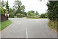 Looking across Cubley Lane to Thurvaston Road in Marston Montgomery