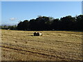 Stubble field with bales near Beattock in DG10 9FD