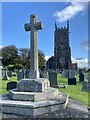 Winkleigh: war memorial and parish church in EX19 8UA
