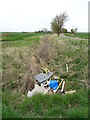 Fly tipped rubbish in drain, Ewerby Fen in Kirkby la Thorpe & South Kyme Ward