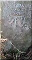 Benchmark on gatepost at gateway on NW side of road at Sceugh Hill Farm in CA4 0NB