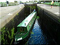 Narrow boat in Knottingley Locks in WF11 8BN