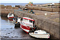 Boats in Portgordon Harbour in Portgordon