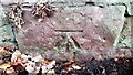 Benchmark on wall on NE side of Brisco Road at High Woodbank in CA4 0QP