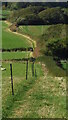 Inland section of coast path, north of Wyke Wood, Rodden in DT3 4JE