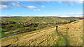 Path leading up from A62 Huddersfield Road to Harrop Edge Lane in OL3 5QJ