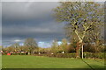 View along the edge of the recreation ground, Fordingbridge in SP6 2EU