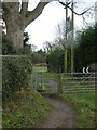 Gates at the top of footpath to Castle Hill in Boothsdale