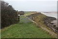 Wales Coast Path on sea wall, Redwick in NP26 3DT