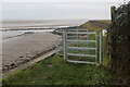 Kissing gate on Wales Coast Path, Redwick in NP26 3DT