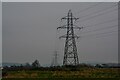 Yatton : Grassy Field & Pylon in BS24 6SN
