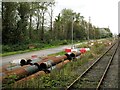 Stored pipes, Rugeley Power Station in WS15 1RH