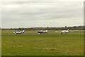 Light aircraft on the apron at Nottingham Airport in NG12 4GB