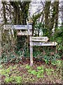 Somerset County Council fingerpost in Combe Florey parish in TA4 3JQ