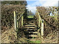 Steps on a footpath to Nottingham Road in NG14 6EF
