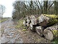 Timber stored in lay-by awaiting collection in Cray Community
