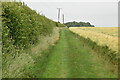 Grassy field edge footpath in CB3 8NN