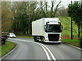 Volvo Truck on the A487 near Penmorfa in LL49 9RU